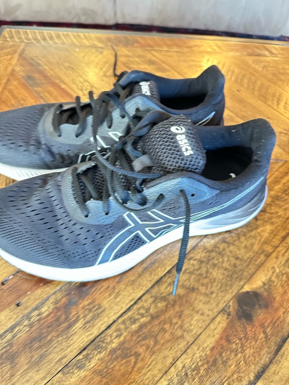 Asics Dark Gray/Black Athletic Running Shoes